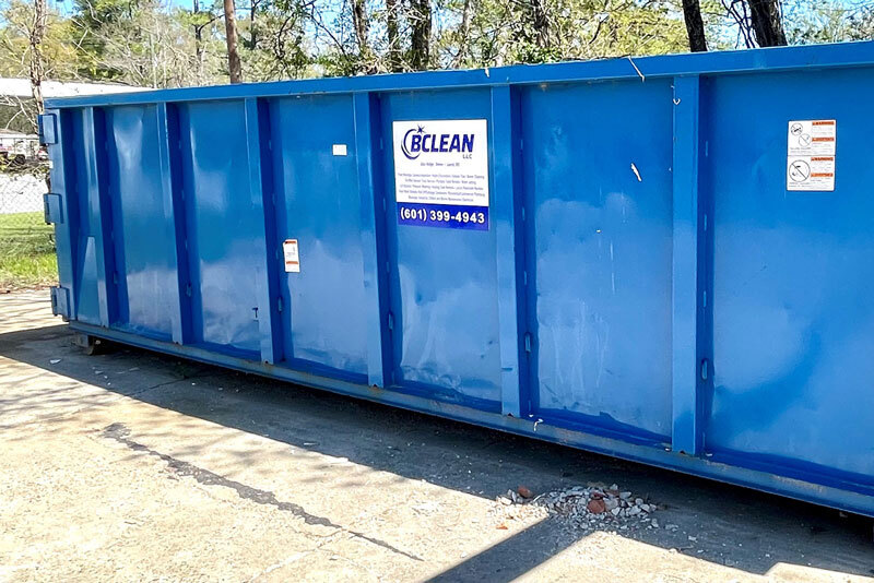 Blue B Clean construction dumpster