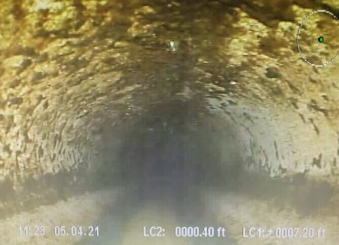 camera footage of inside pipe