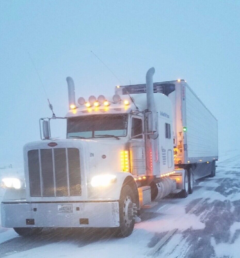 a big truck in the snow